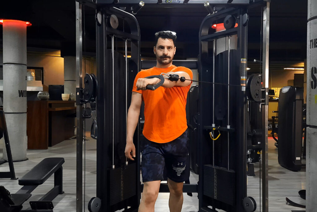 پرس سینه سیم کش تک