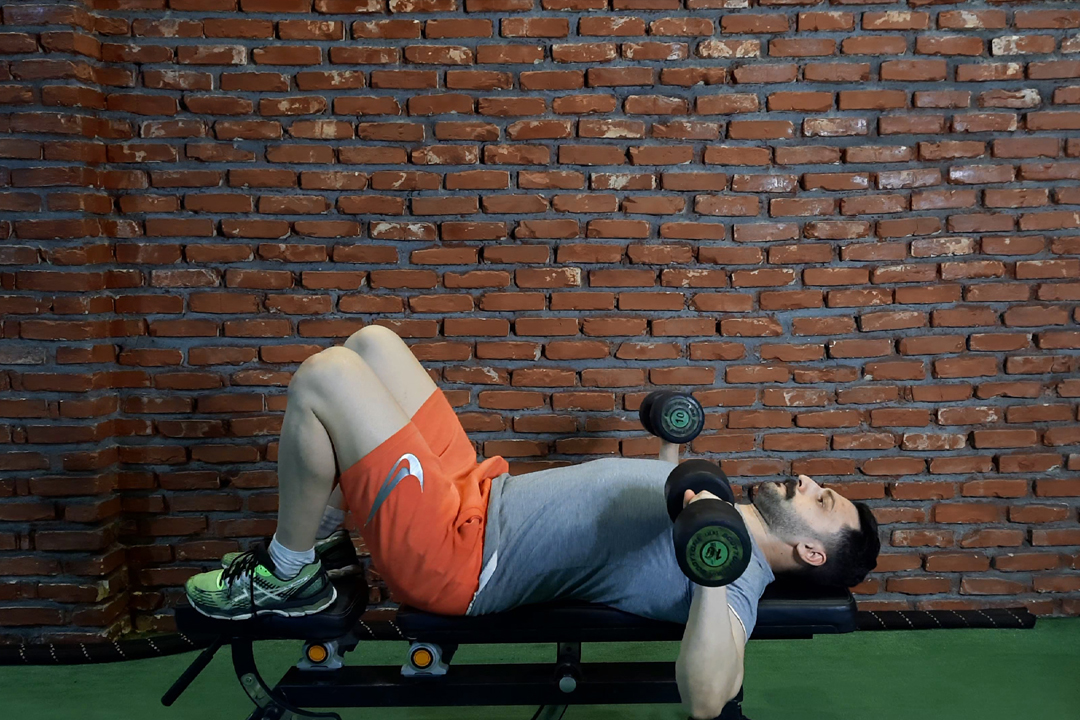 پرس سینه تخت دمبل