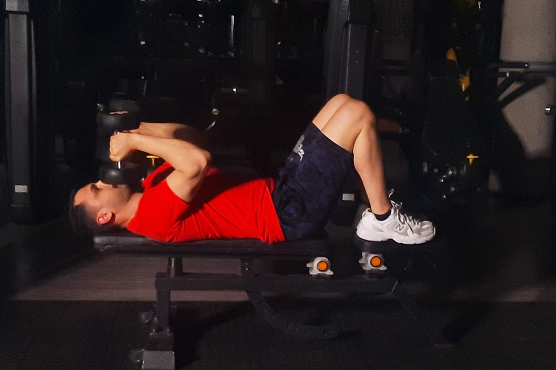 پشت بازو دمبل موازی جفت خوابیده