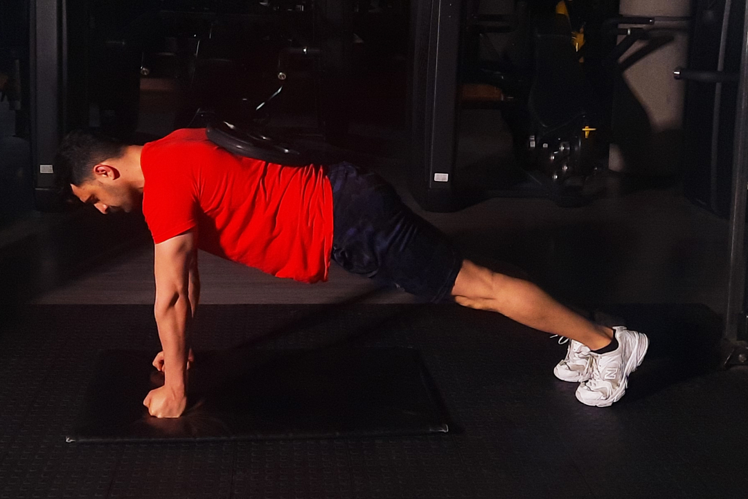 پشت بازو حالت شنا با وزنه روی مشت