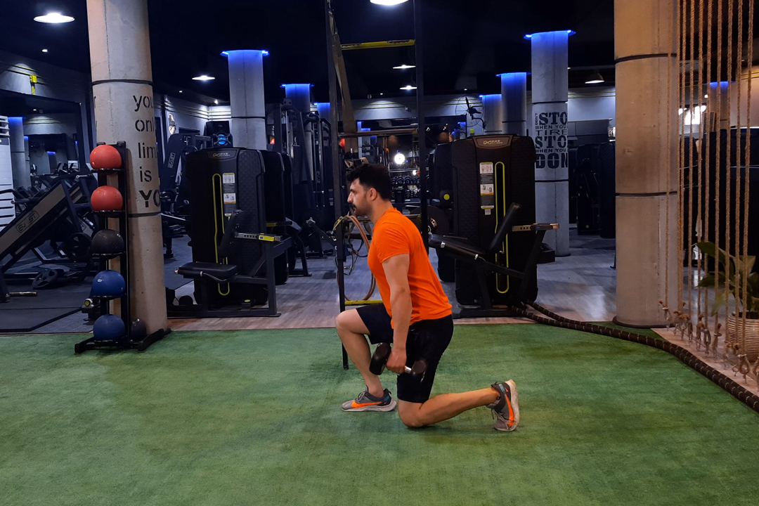 اسکوات اسپلیت (بلغاری)  دمبل