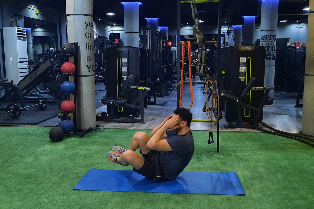 شکم کرانچ پهلو جفت زانو خم