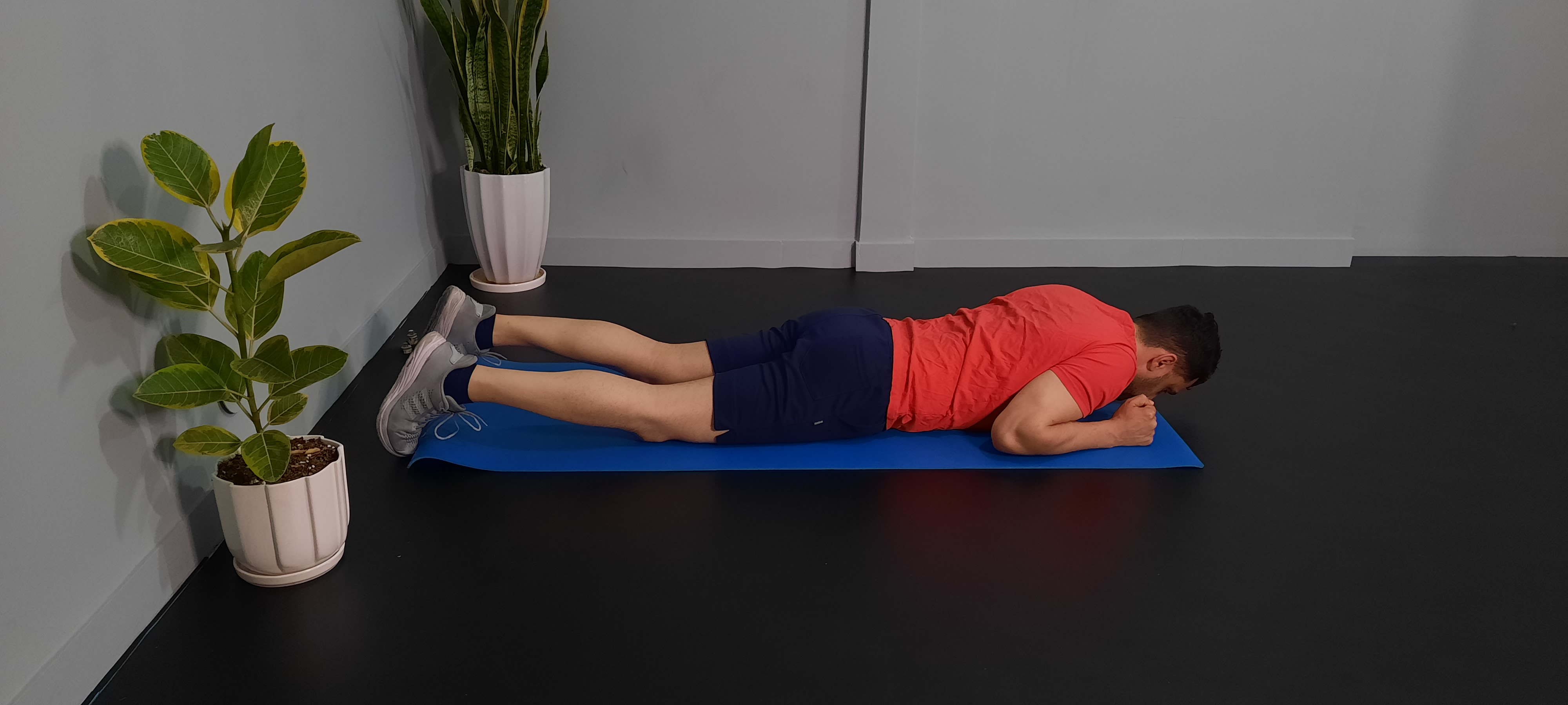 تنفس با فشار ساعد به زمین دمر خوابیده