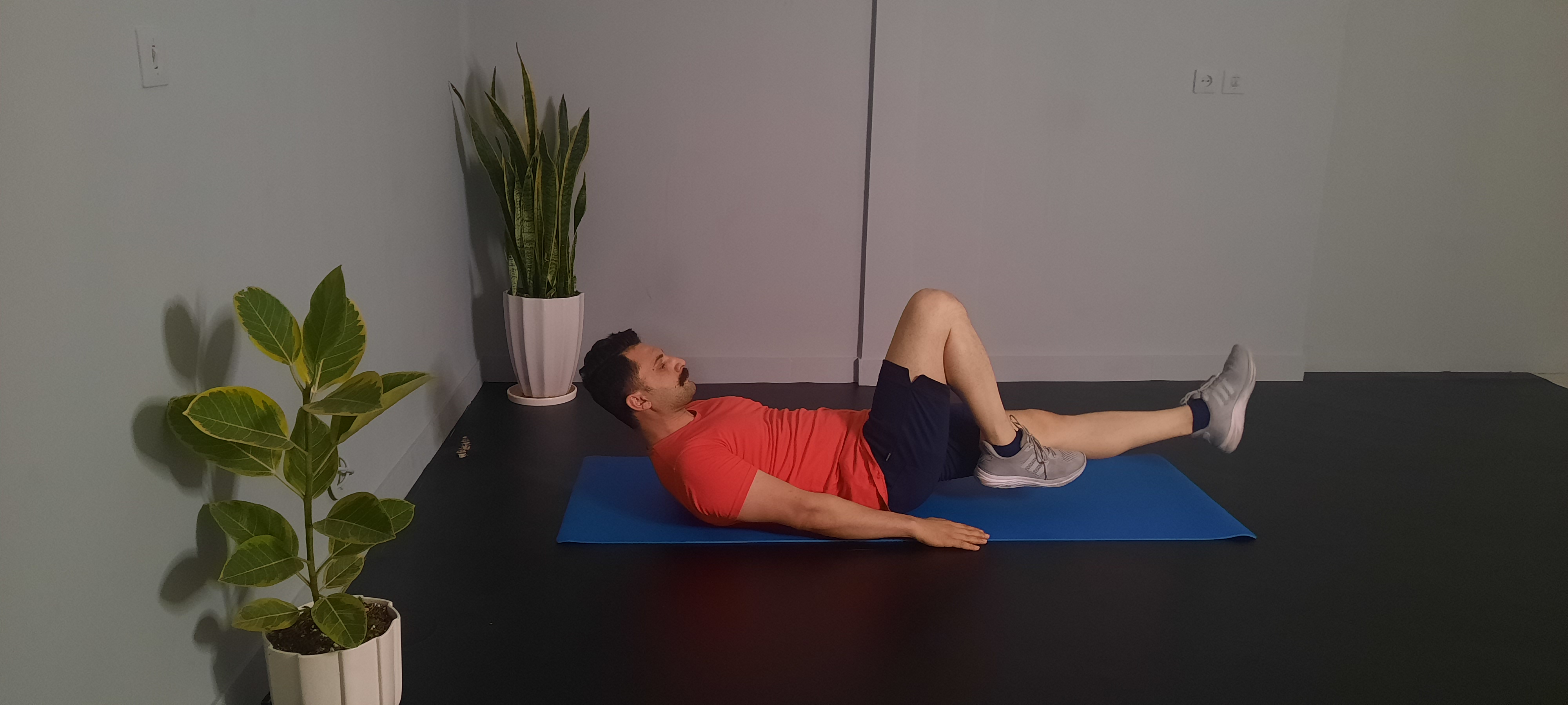 شکم کرانچ معکوس متناوب با تنه‌ی ثابت