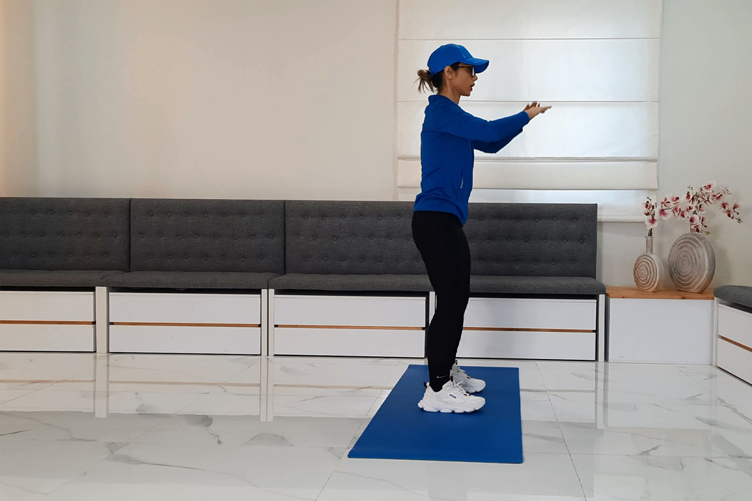 پرش درجا زانو جمع