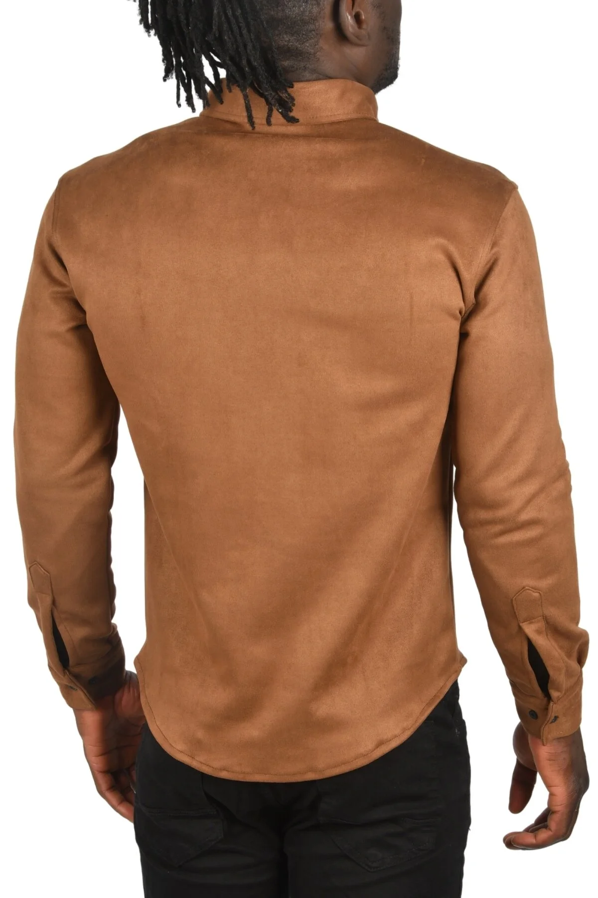 پیراهن مردانه دیپسی مدل 2302329، رنگ قهوهای، اسلیم فیت، پارچه جیر ضدچروک، دارای جیب و دکمههای فشاری، مناسب فصلهای معتدل - تصویر 5