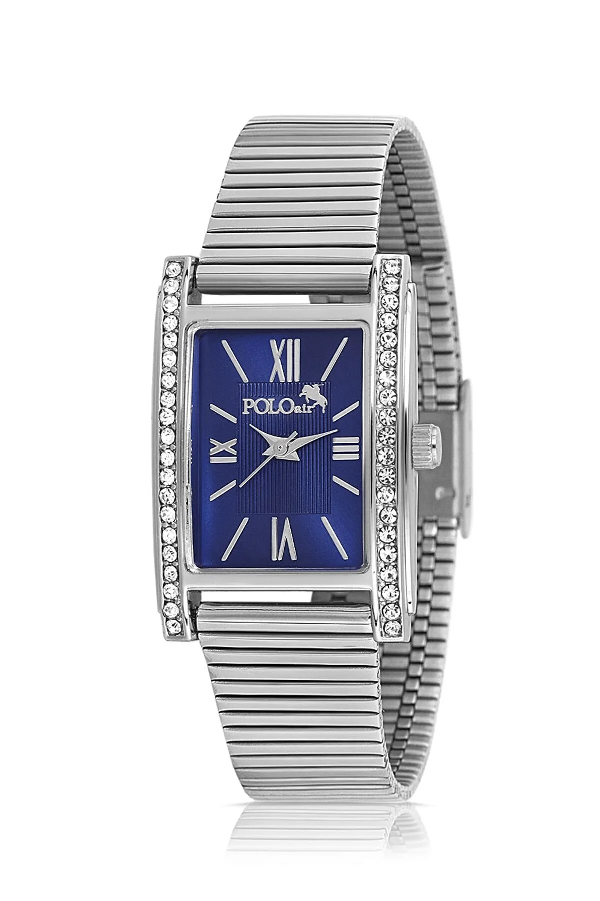 ساعت مچی زنانه وینتج با بند نقره‌ای و سنگ‌های زینتی - Polo Air PL-1499B6 - تصویر 4
