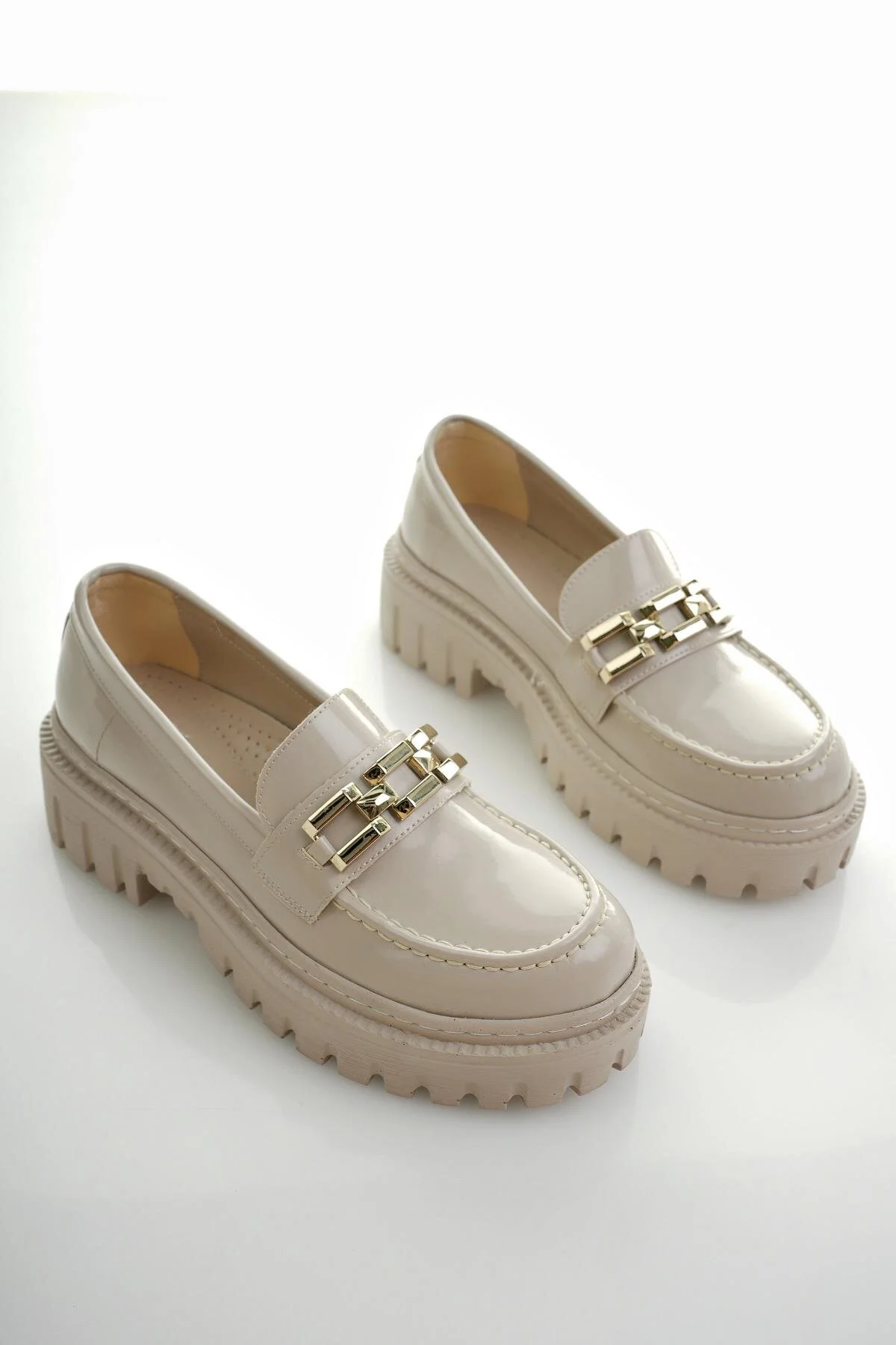 کفش روزمره زنانه لوفر با کفی ضخیم و بند دار Muggo SAMANTHA - تصویر 3