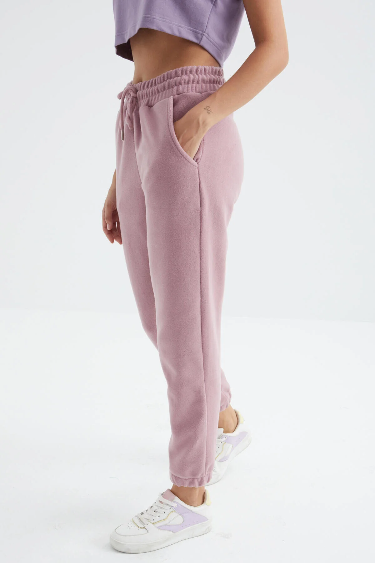 شلوار ورزشی زنانه TOMMYLIFE مدل گلابی با کمر بلند و بند دار - 94622 - تصویر 2