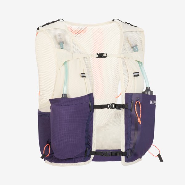 کوله‌پشتی زنانه دویدن در طبیعت – ۸ لیتر – رنگ بژ/بنفش – Kiprun