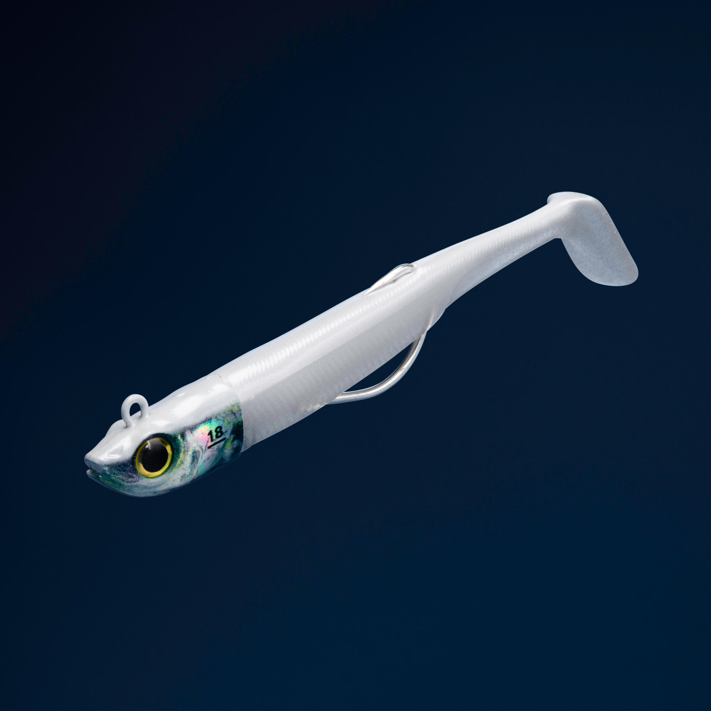 طعمه مصنوعی سیلیکونی برای ماهیگیری دریایی – ۱۸ گرم – رنگ مشکی/نقره‌ای/سفید – مدل ANCHO 90 – برند CAPERLAN - Image 3