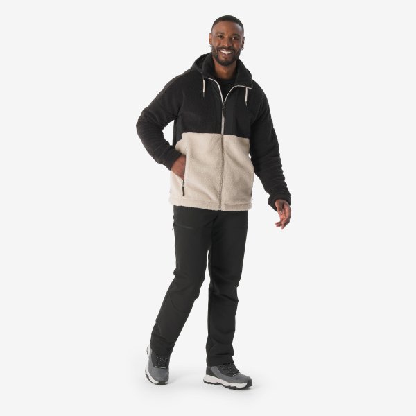 کاپشن پلار مردانه Outdoor برند Quechua مدل SH900 – رنگ بژ