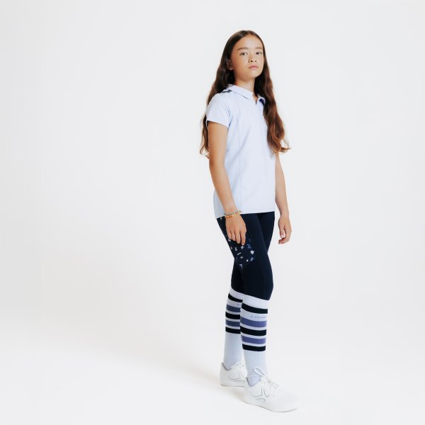 شلوار سوارکاری کودک FOUGANZA Magic – رنگ آبی طرح‌دار