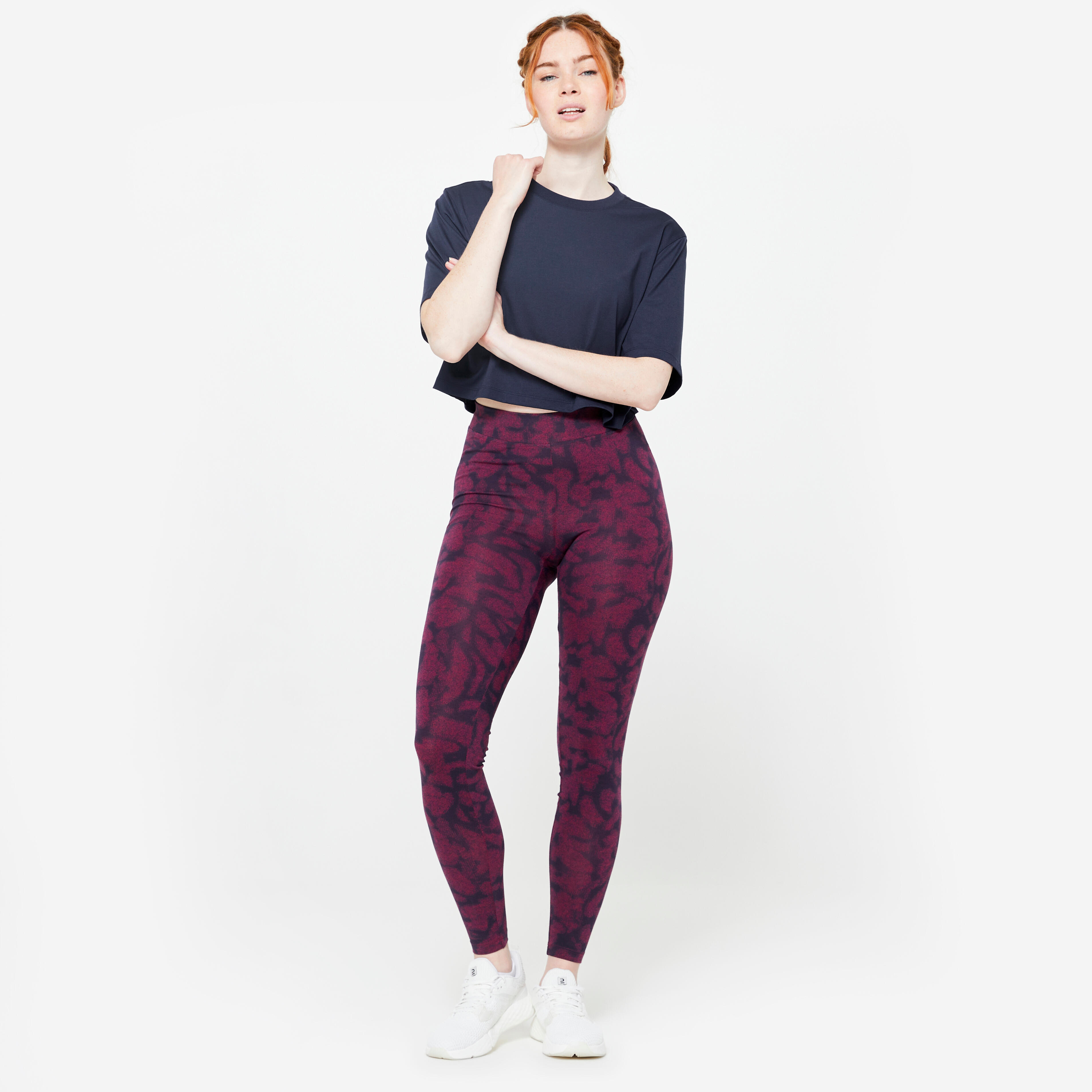 تی‌شرت اسپرت زنانه کراپ – رنگ سرمه‌ای