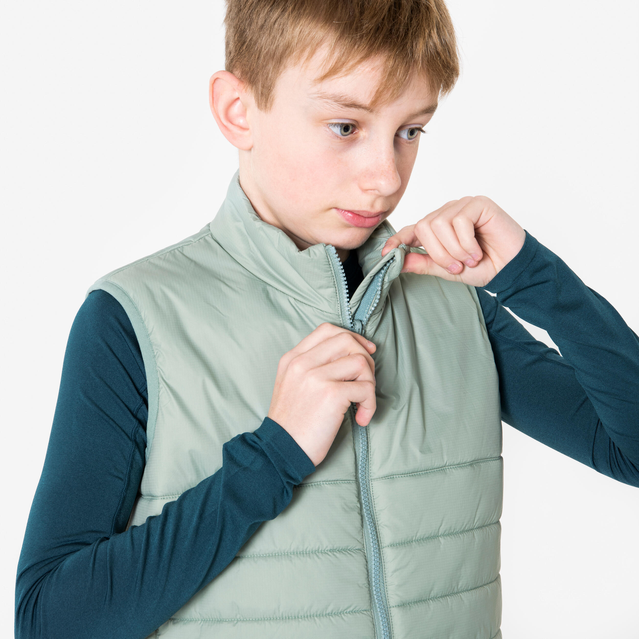 کاپشن دویدن کودک KIPRUN – مدل 3in1 – رنگ آبی/سبز - Image 8