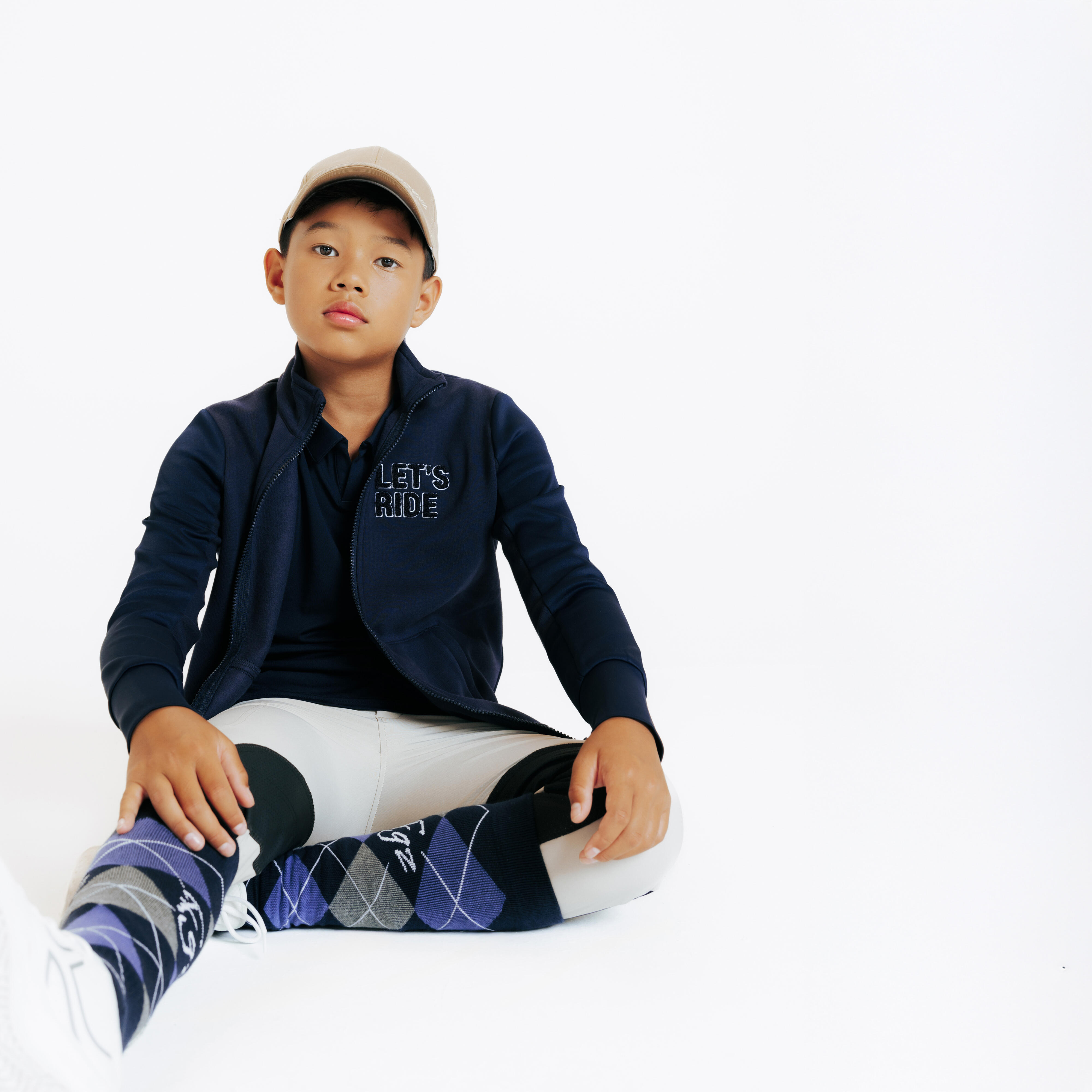 سویشرت سوارکاری کودک FOUGANZA – رنگ سرمه‌ای – مدل 500