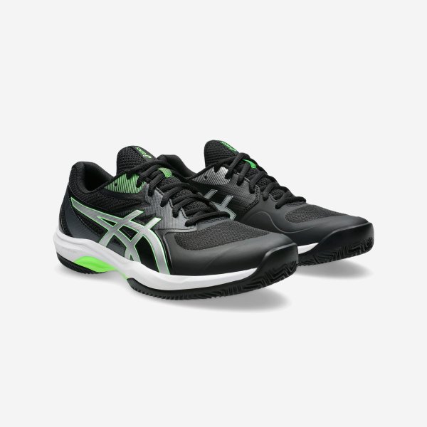 کفش تنیس مردانه ASICS مدل Game FF – مخصوص زمین‌های خاکی – رنگ مشکی / سبز