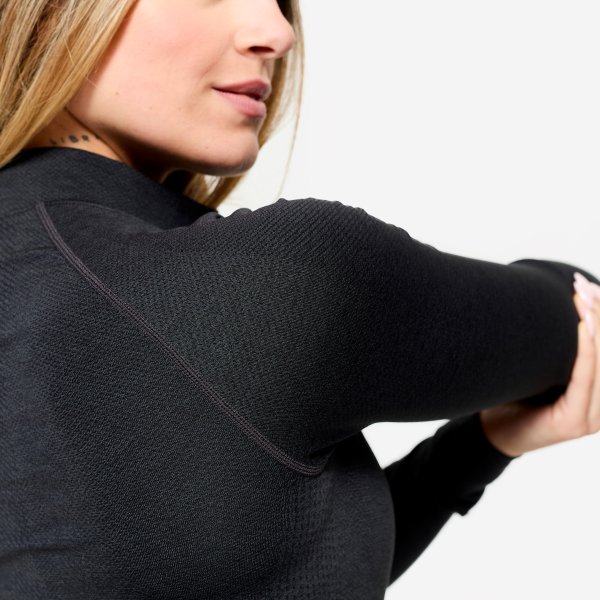 ژاکت زنانه دومیوس (DOMYOS) بدون درز – مناسب تمرینات تقویت عضله – رنگ مشکی - Image 5