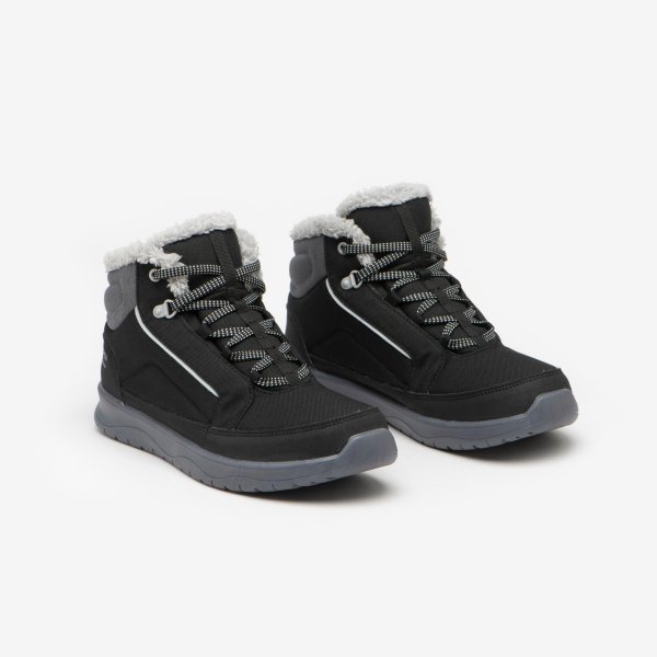 بوت زنانه طبیعت‌گردی برفی QUECHUA – مدل NH100 Mid – ضدآب – رنگ مشکی