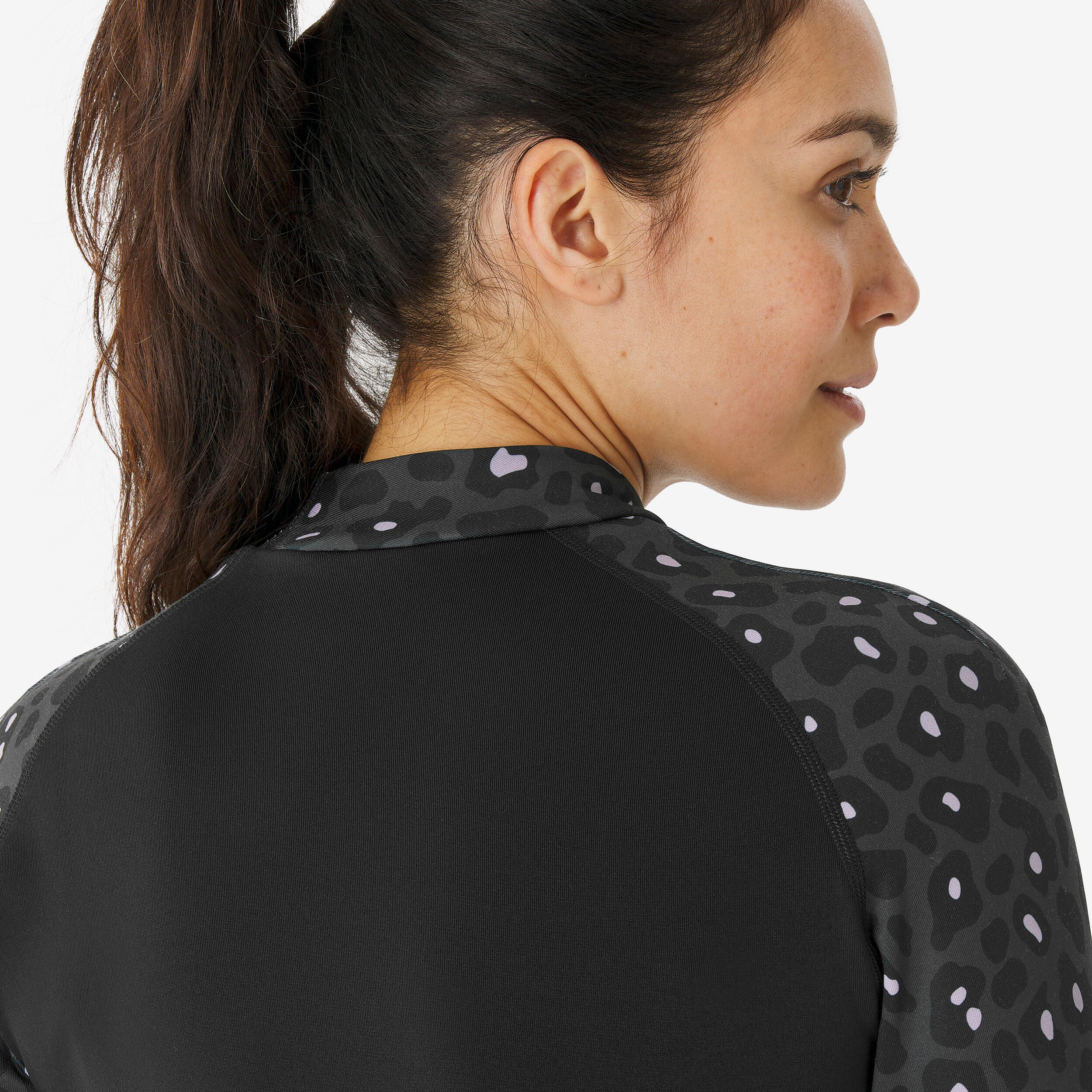 لباس زیر حرارتی اسکی زنانه – مشکی با طرح پلنگی – BL 500 - Image 5