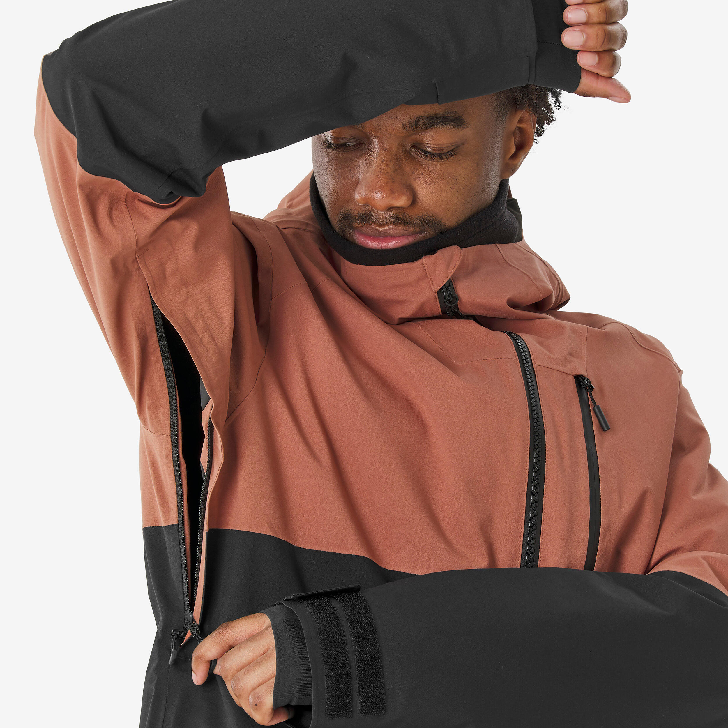 کاپشن اسکی/اسنوبورد مردانه Wedze – قهوه‌ای – مدل AM 500 - Image 5