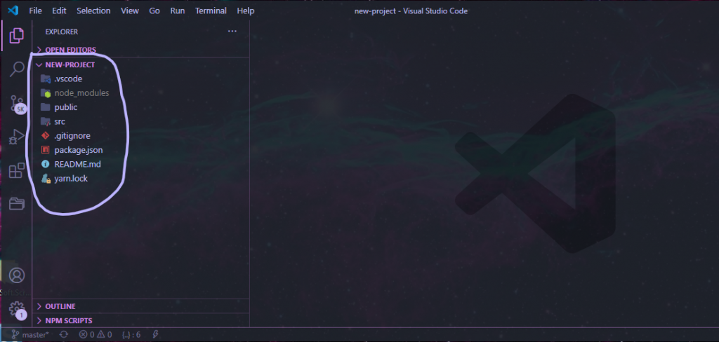 باز کردن پروژه ریکت در text editor 