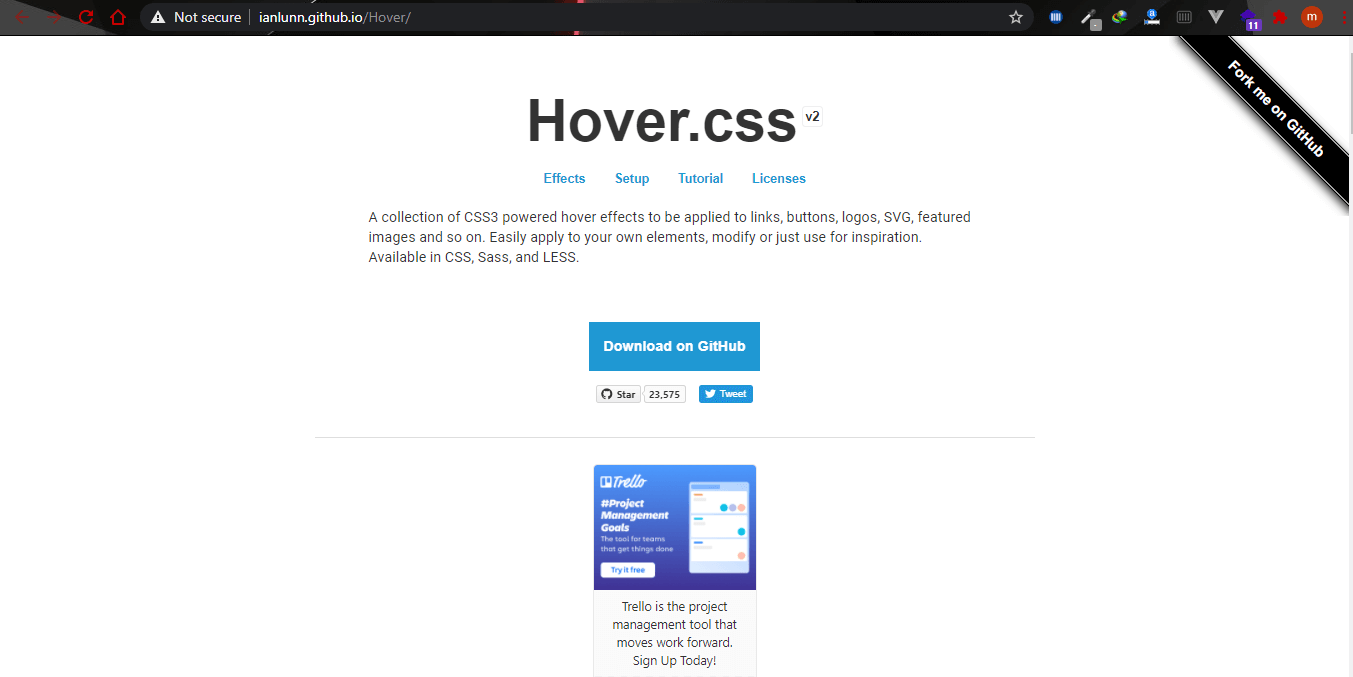 کتابخانه Hover Css