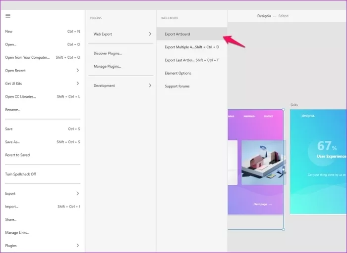 تبدیل فایل xd به html و css